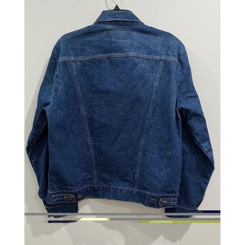 Vintage Wrangler Denim Western Trucker Jacket Coat Size 42 80s 90s M159 74140NV